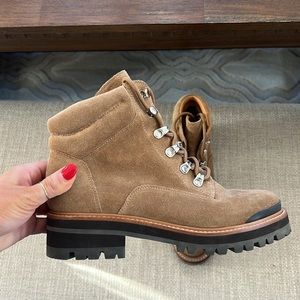 Marc fisher camel tan lace up boots